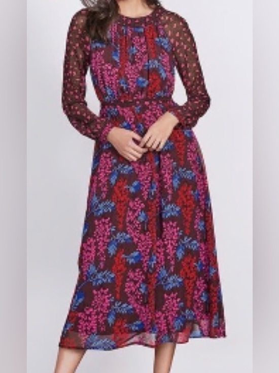 Boden Dresses & Skirts - Boden Erica midi dress chiffon leopard floral print size 2R